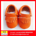 2016 new wholesale summer hot orange color baby shoes Type and Genuine Leather Outsole Material BABY HANDMADE SHOES
